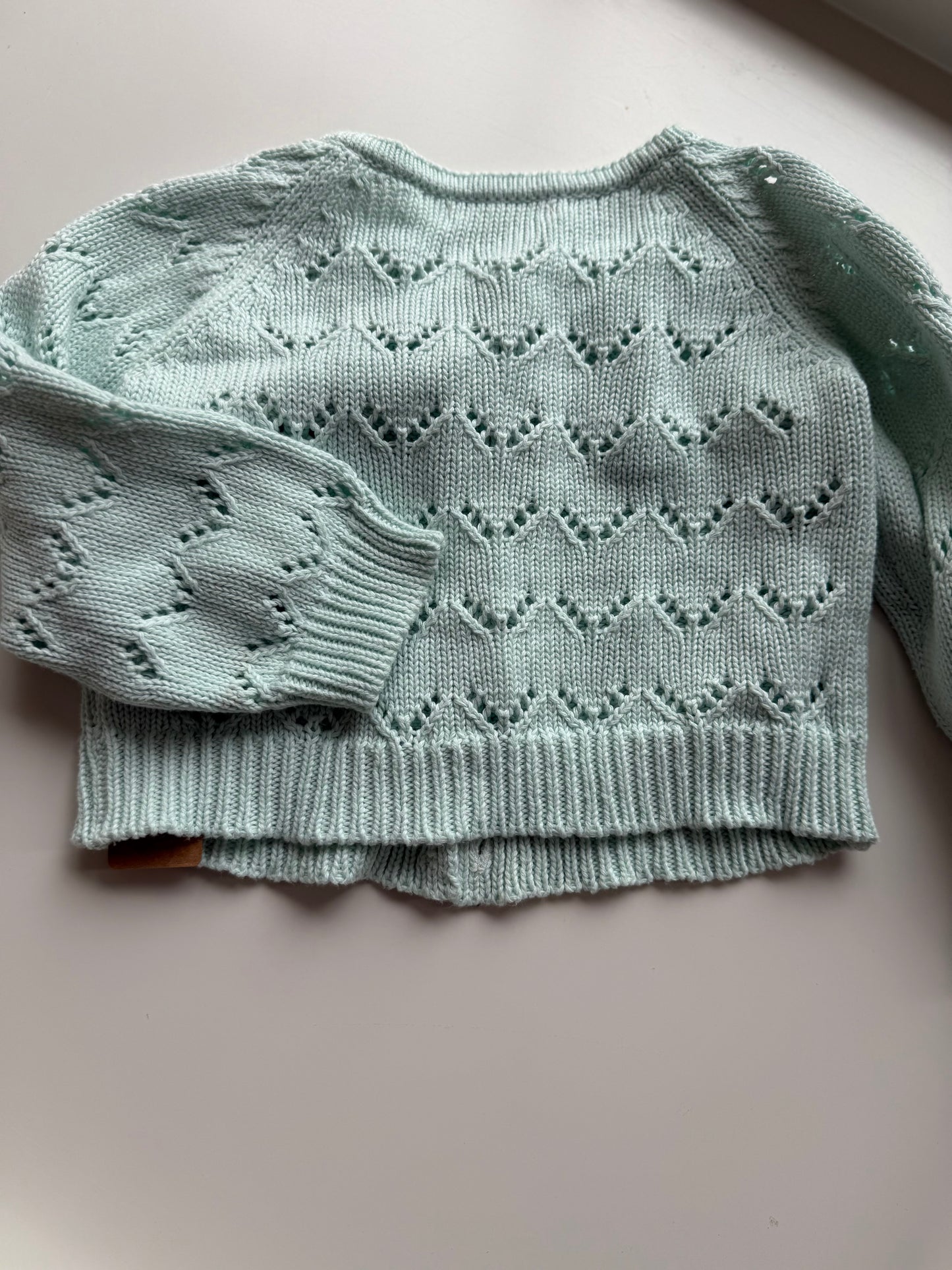 THE NEW SOCIETY Strickjacke Lochmuster mint 80