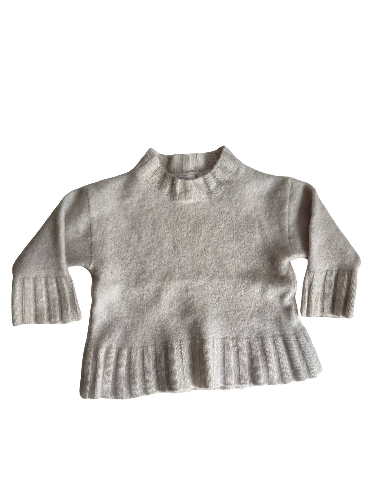 ZARA Cashmere Pullover Creme beige weiß 74