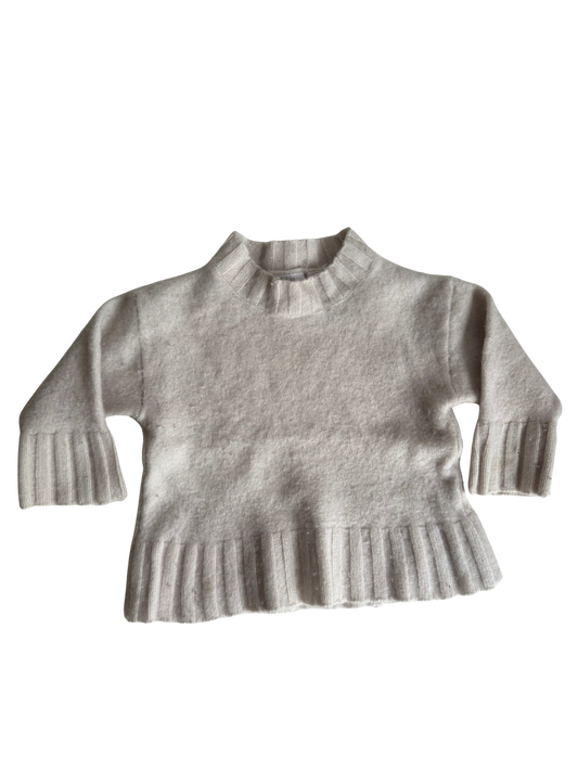 ZARA Cashmere Pullover Creme beige weiß 74