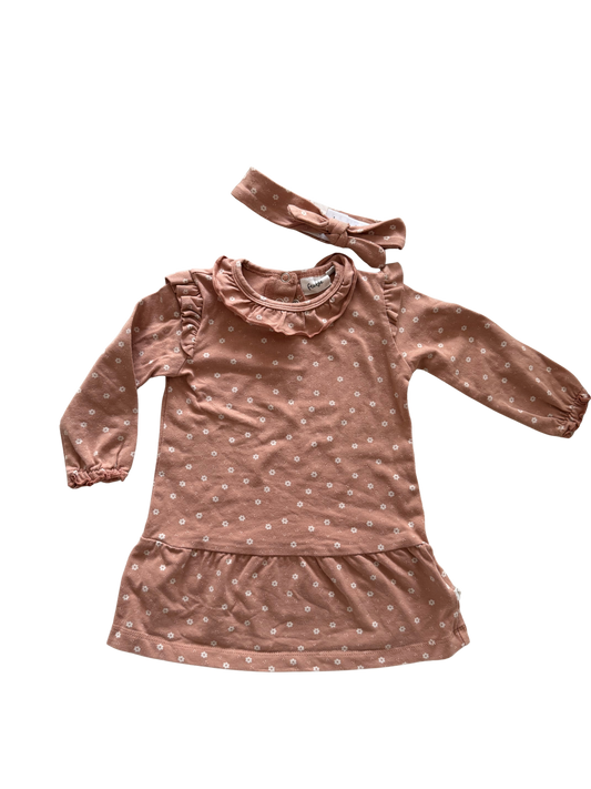 FEETJE Kleid altrosa mit Stirnband 74