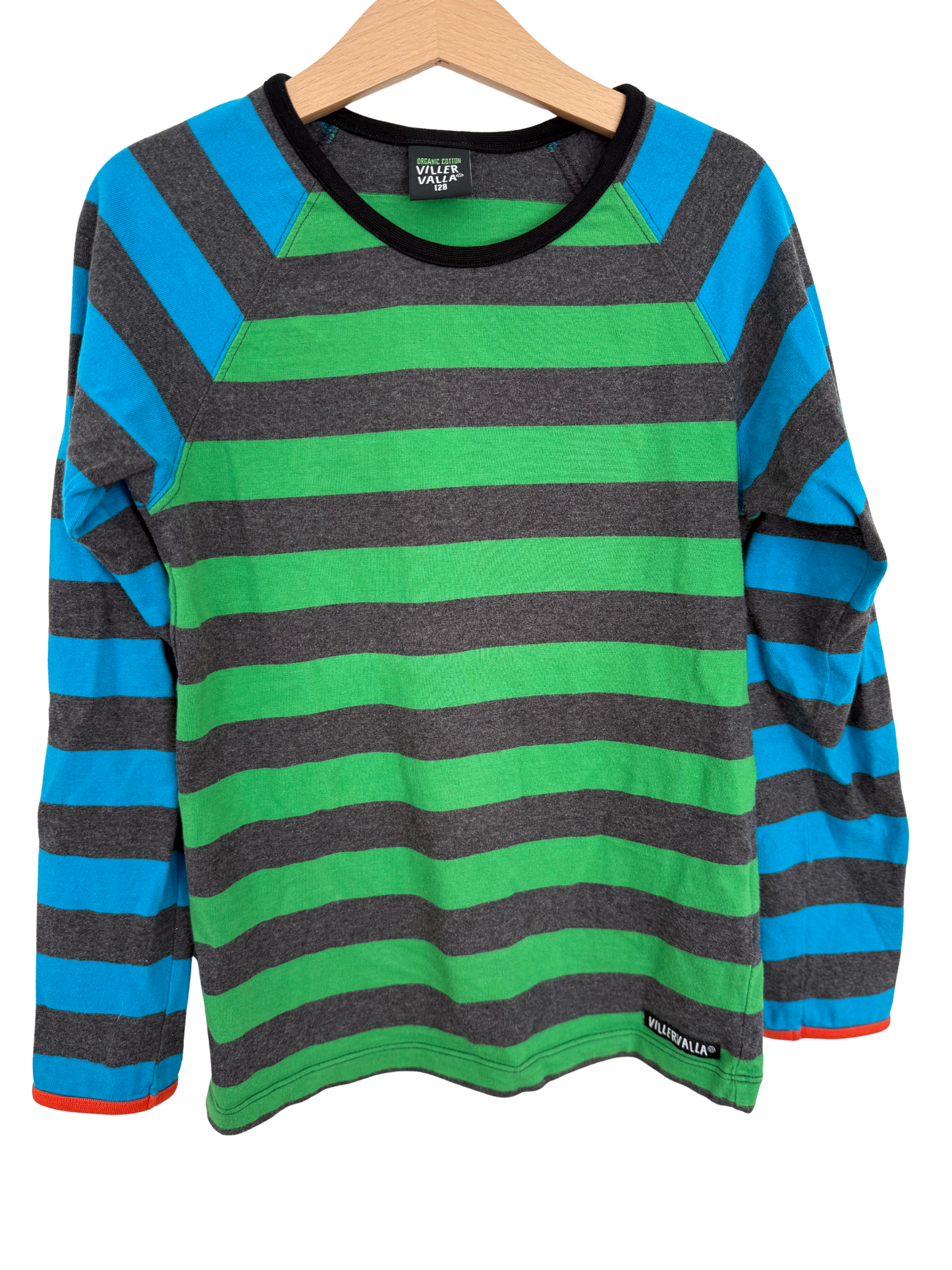 VILLERVALLA Langarmshirt grün blau grau 128