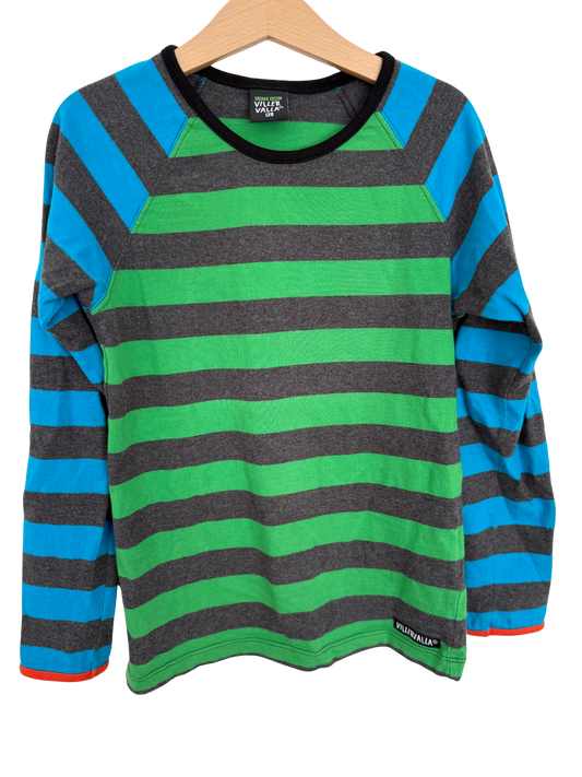 VILLERVALLA Langarmshirt grün blau grau 128