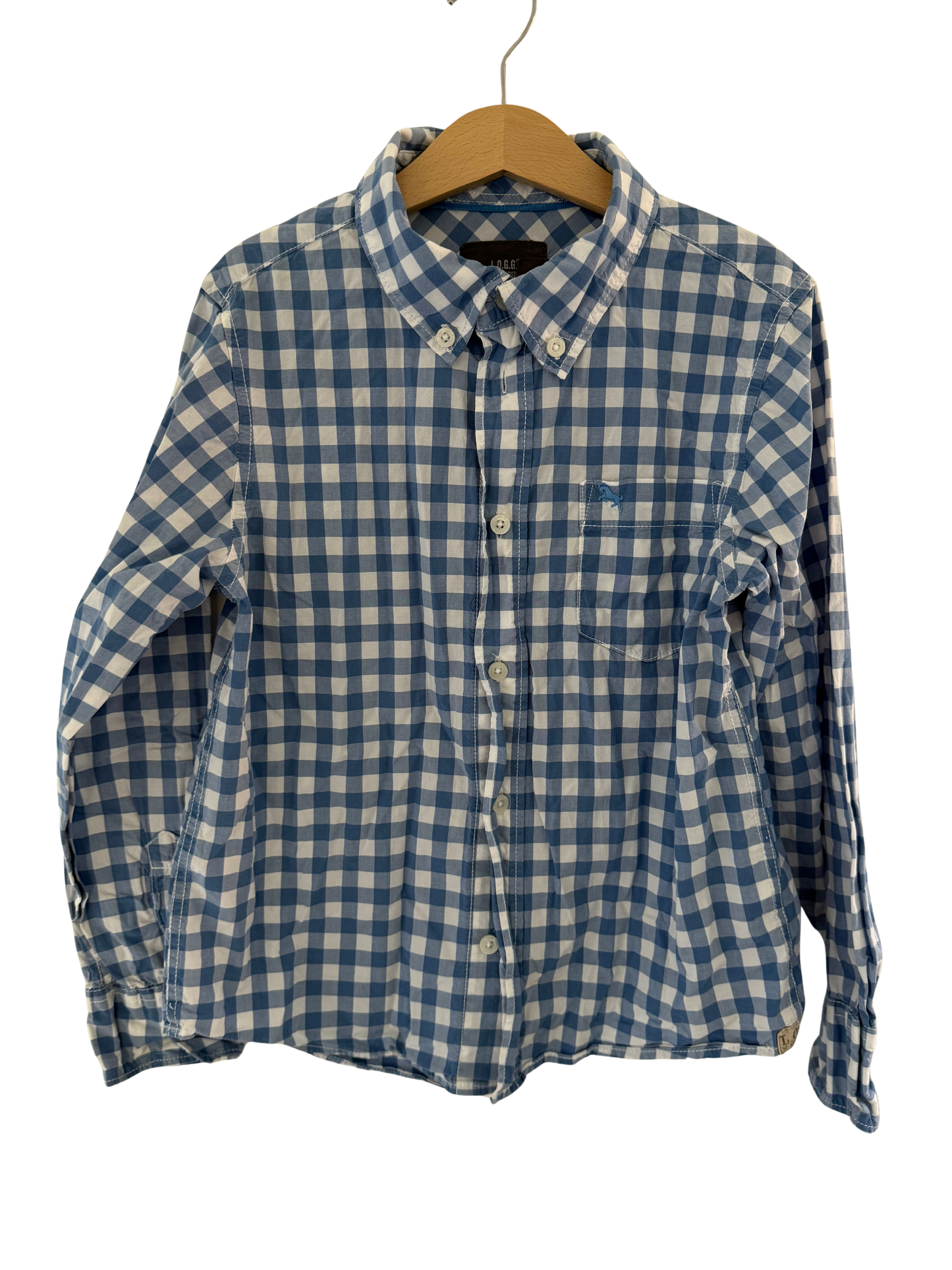 H&M Hemd Karo blau weiß 134