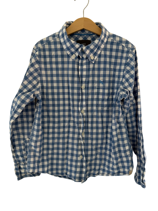 H&M Hemd Karo blau weiß 134