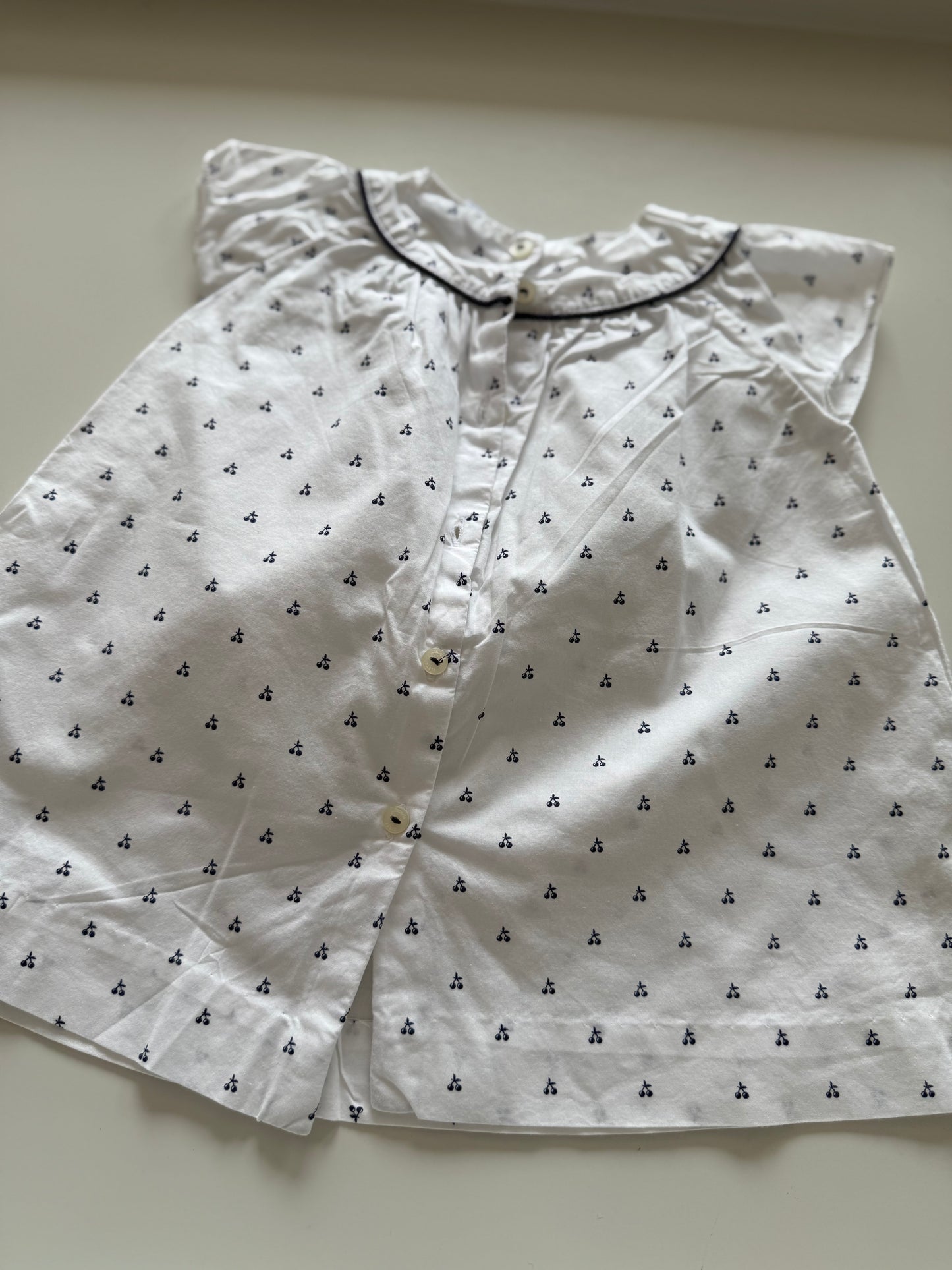 JACADI Sommerkleid weiß blau 62/68