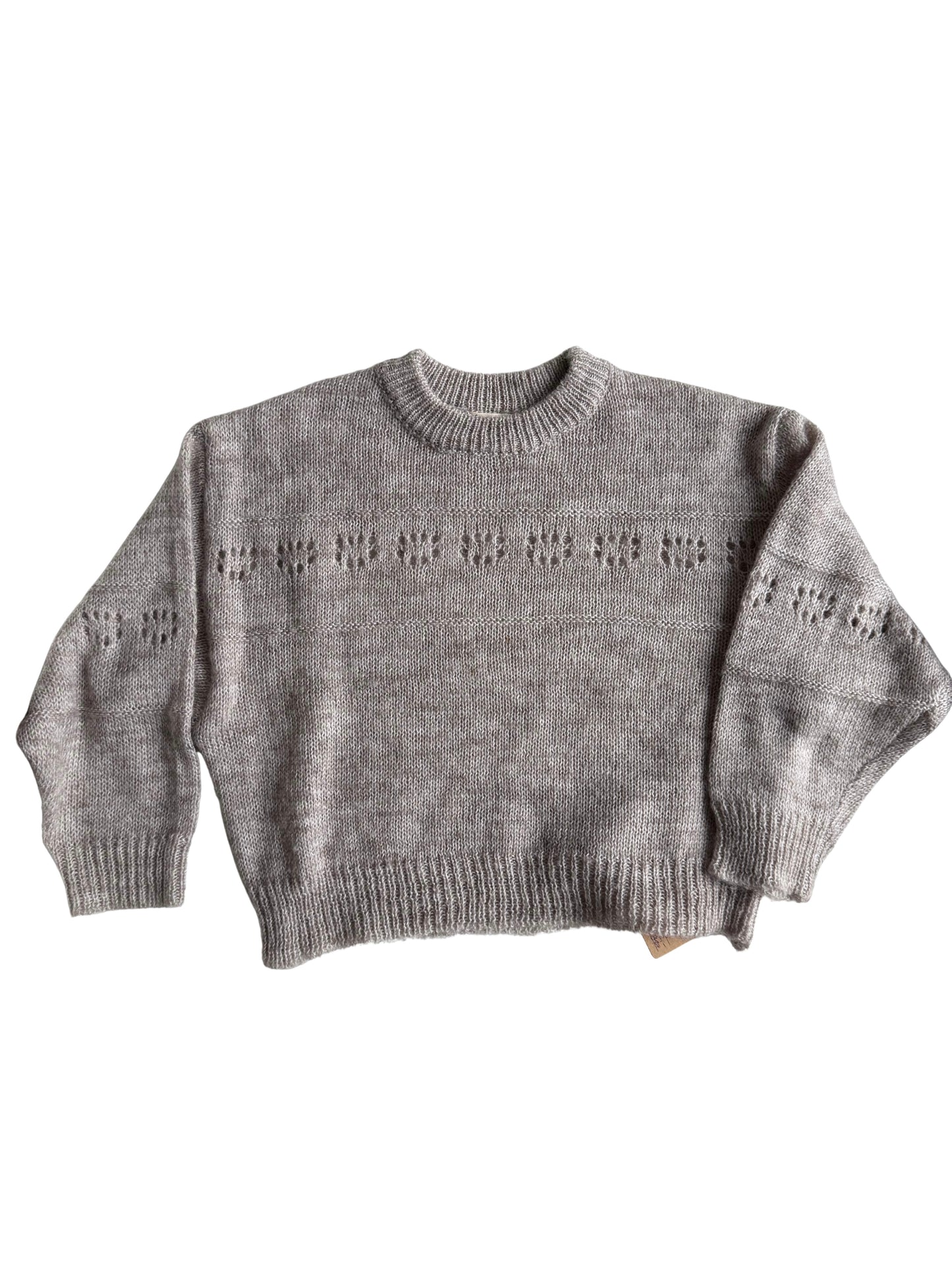 LC Kids Pullover beige Lochmuster Wolle 116