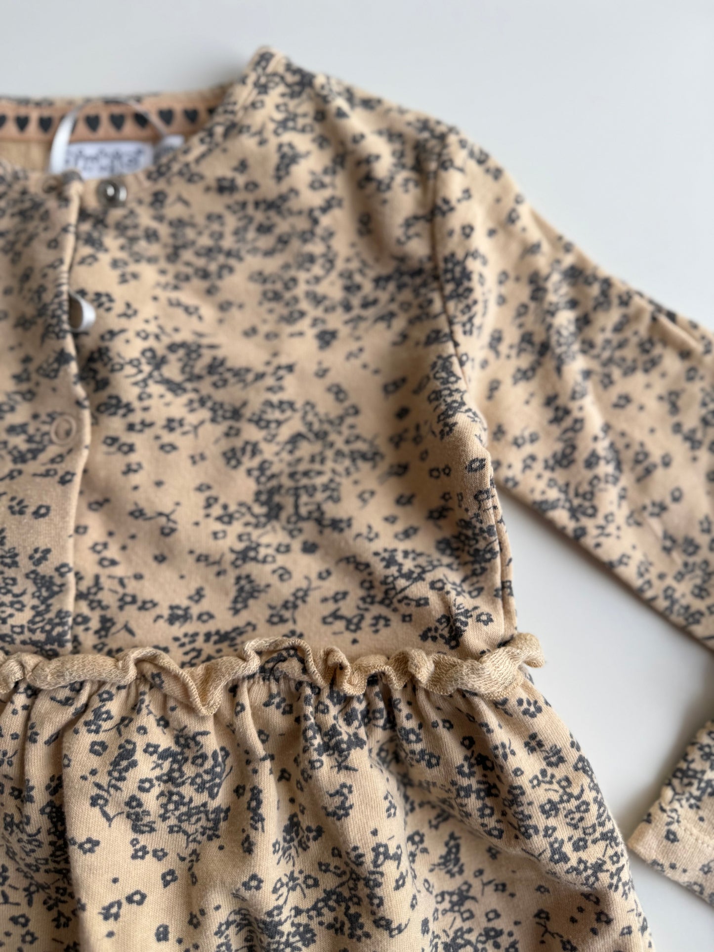 DIRKJE Kleid beige blau Blumen 86