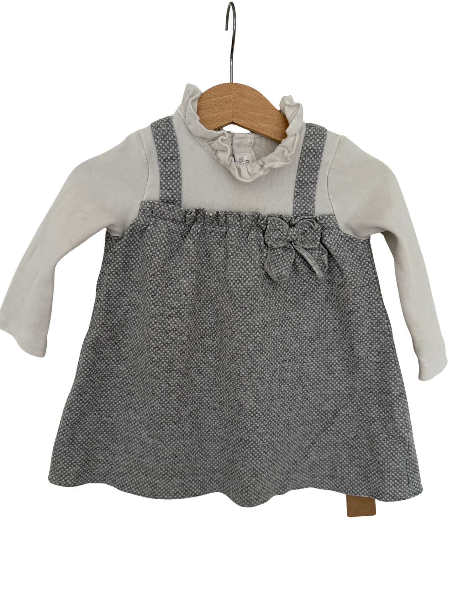 MAYORAL Kleid grau weiß festlich 80