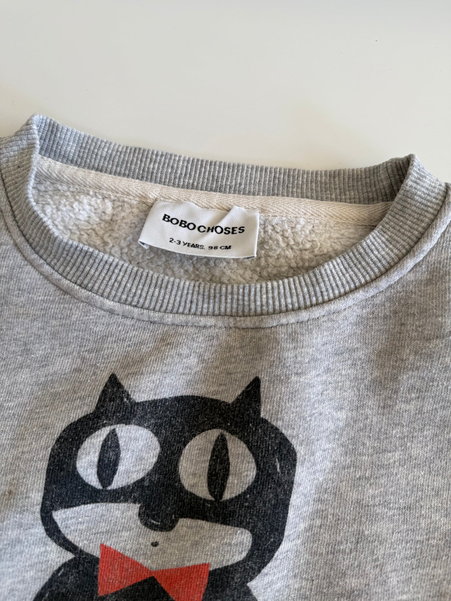 BOBO CHOSES Sweatshirt grau Katze 98