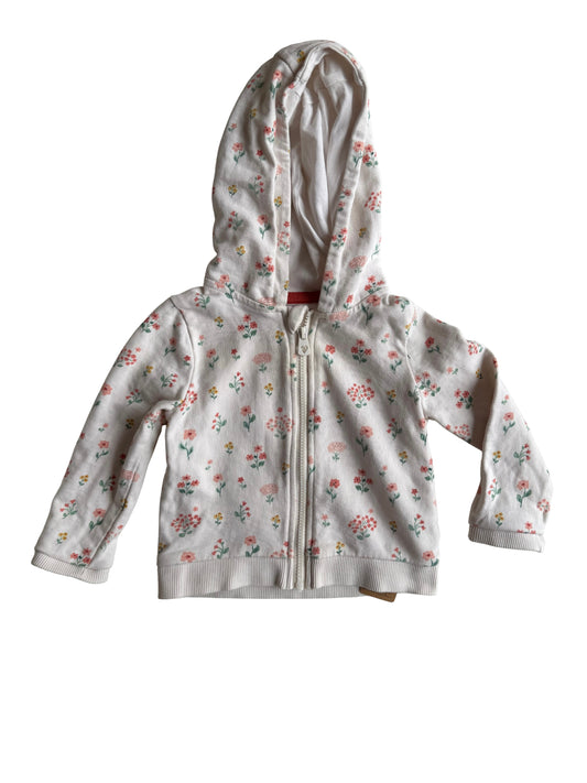 C&A Sweatjacke weiß Streublumen 74