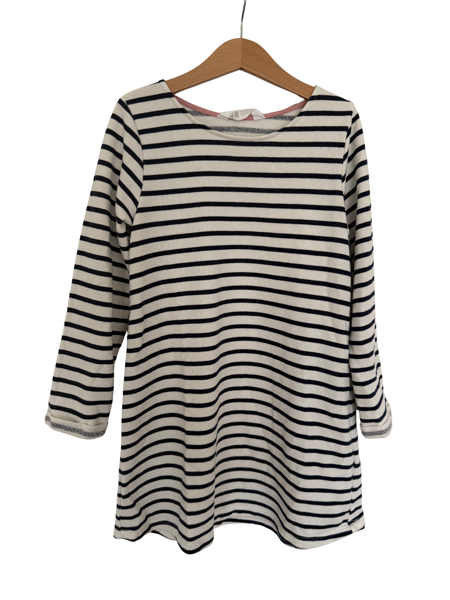 H&M Kleid blau weiß gestreift 122/128