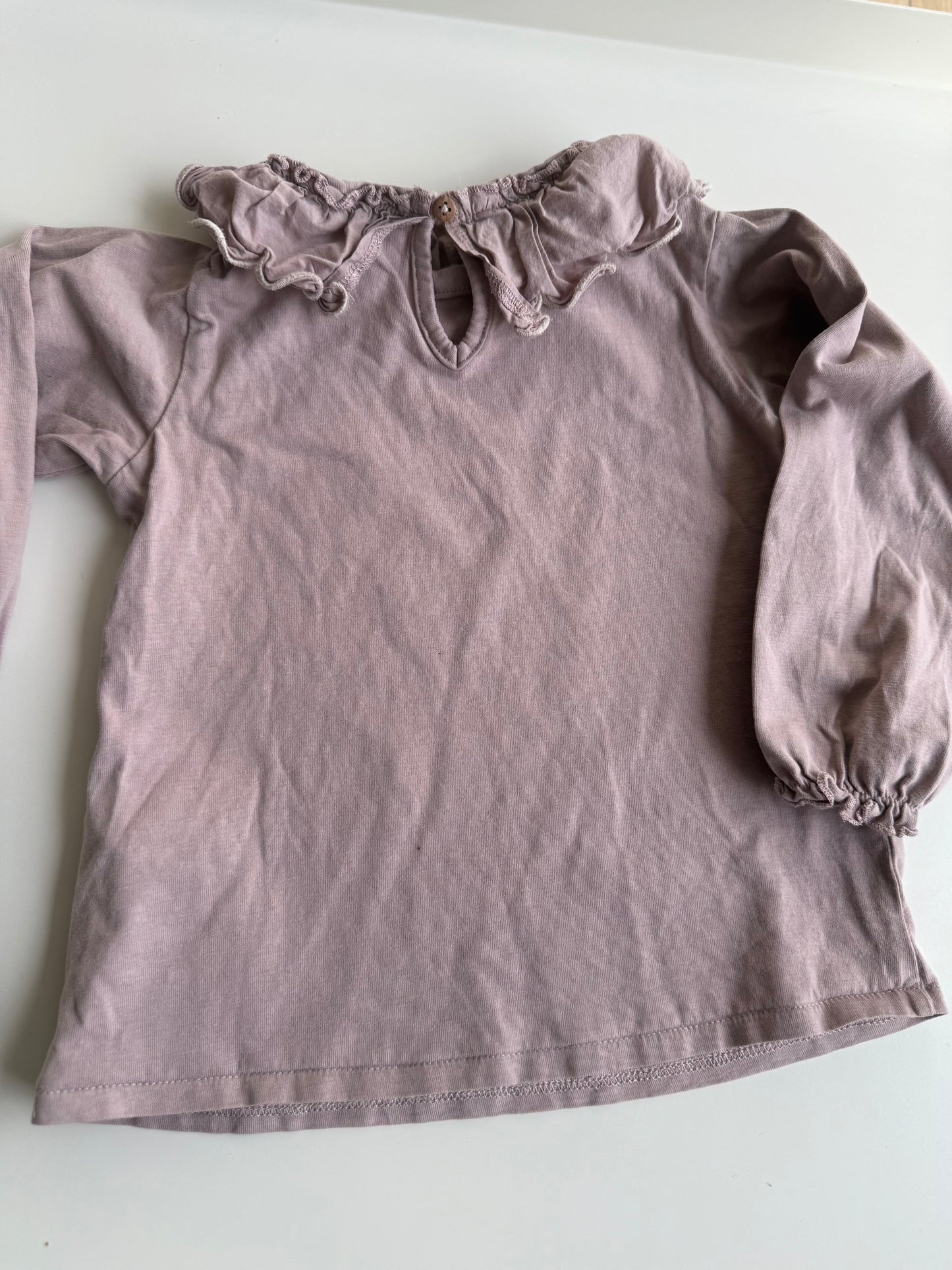 ZARA Langarmshirt Bluse Flieder 98