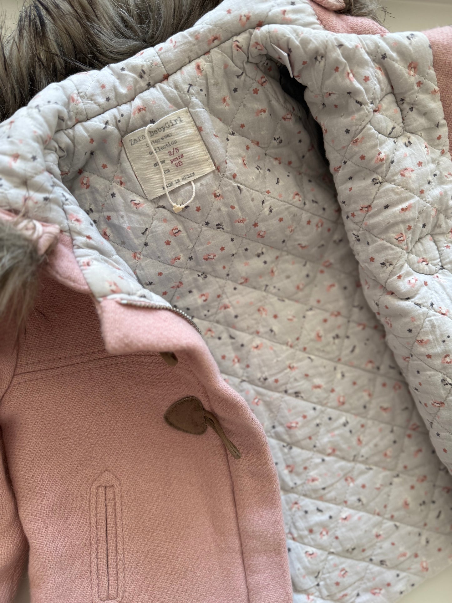 ZARA Jacke Dufflecoat rosa 98