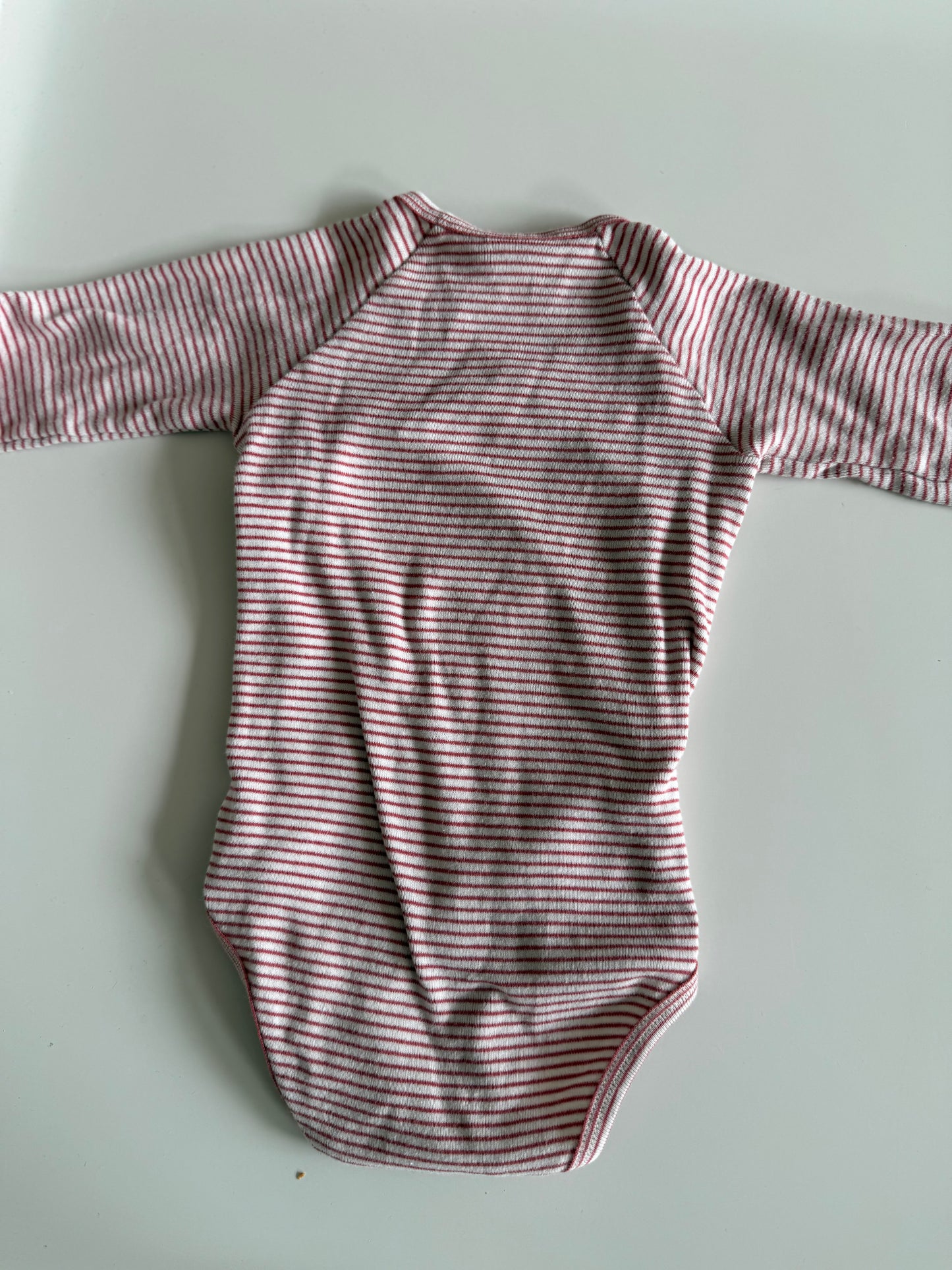 SANETTA Wickelbody altrosa-rot weiß gestreift 68