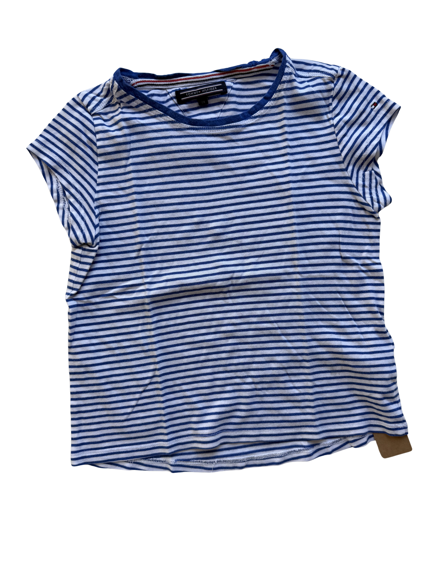 TOMMY HILFIGER T-Shirt blau weiß gestreift 128