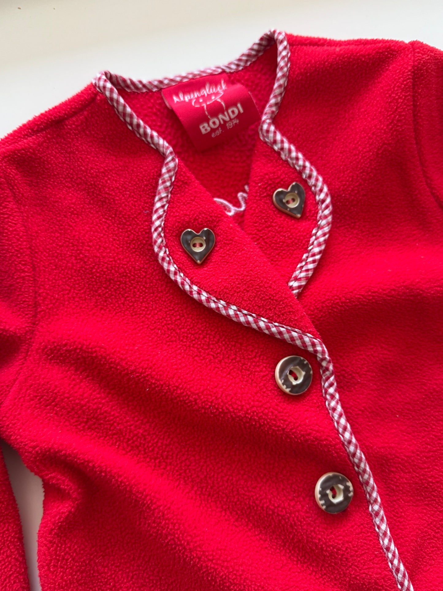 BONDI Fleecejacke Trachten Alpenglück rot 86