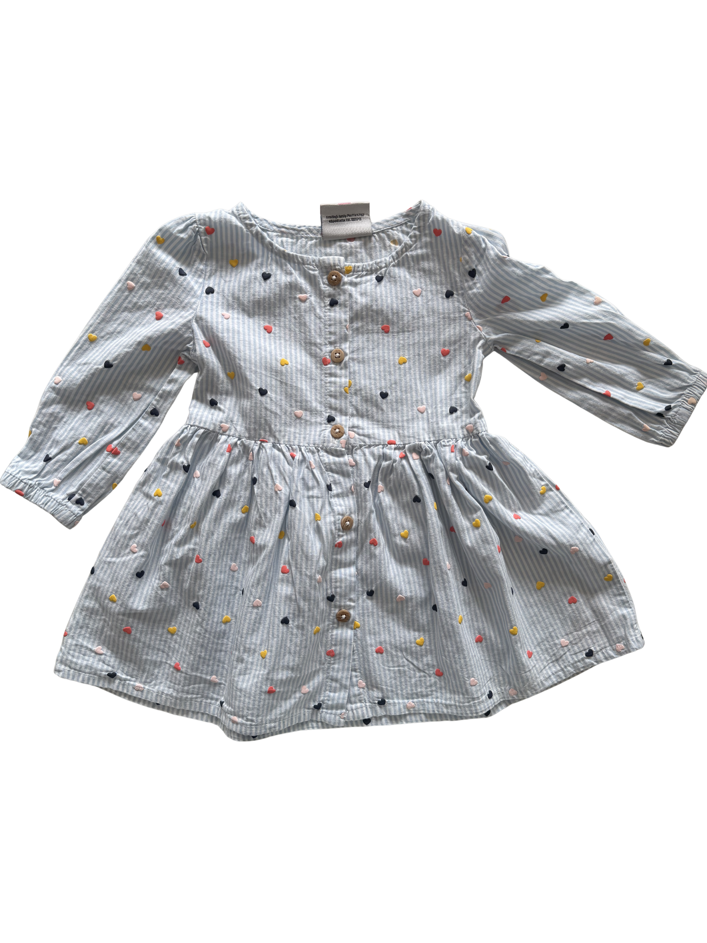 TOPOMINI Kleid hellblau bunt langarm 74