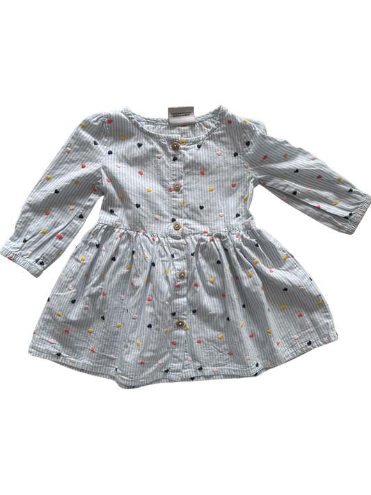 TOPOMINI Kleid hellblau bunt langarm 74