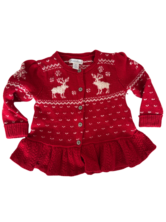 RALPH LAUREN Strickjacke Norweger rot weiß 80