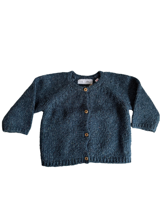 ZARA 
Strickjacke blau meliert 74
