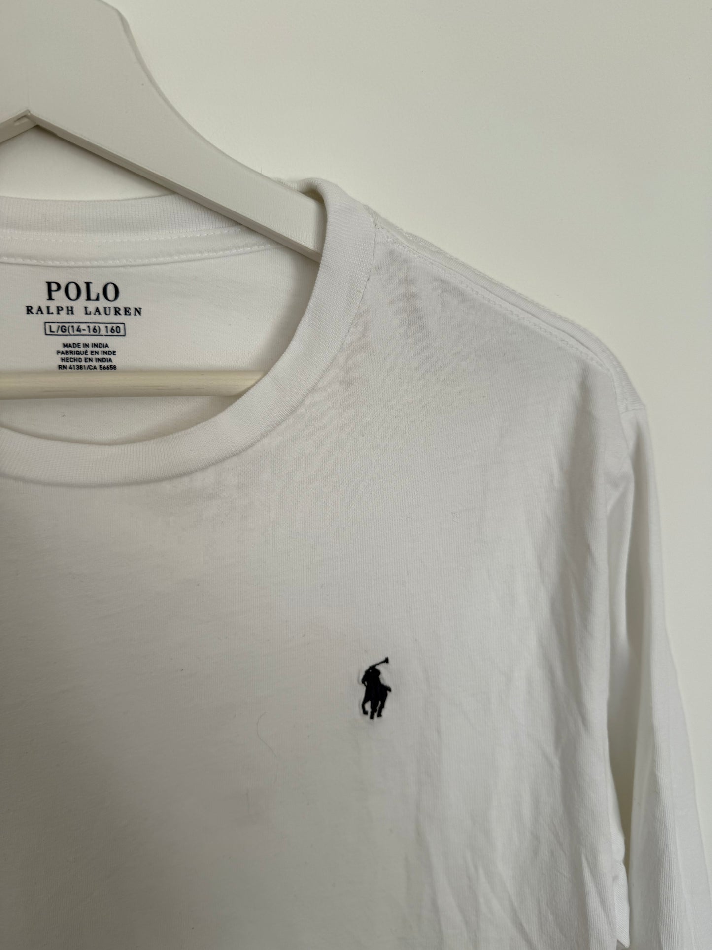 RALPH LAUREN Langarmshirt weiß 14-16 158/164