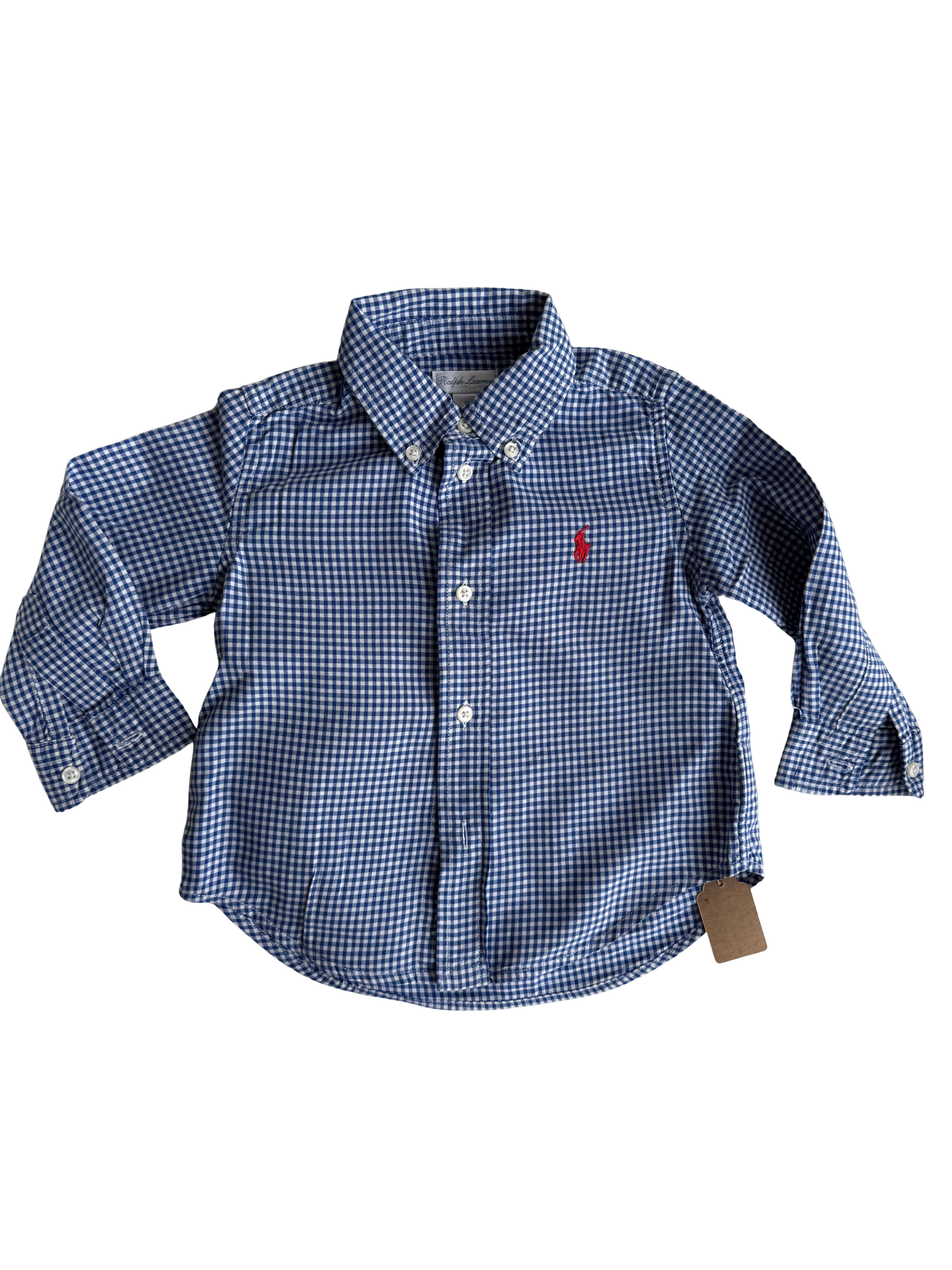 RALPH LAUREN Hemd blau weiß kariert 86