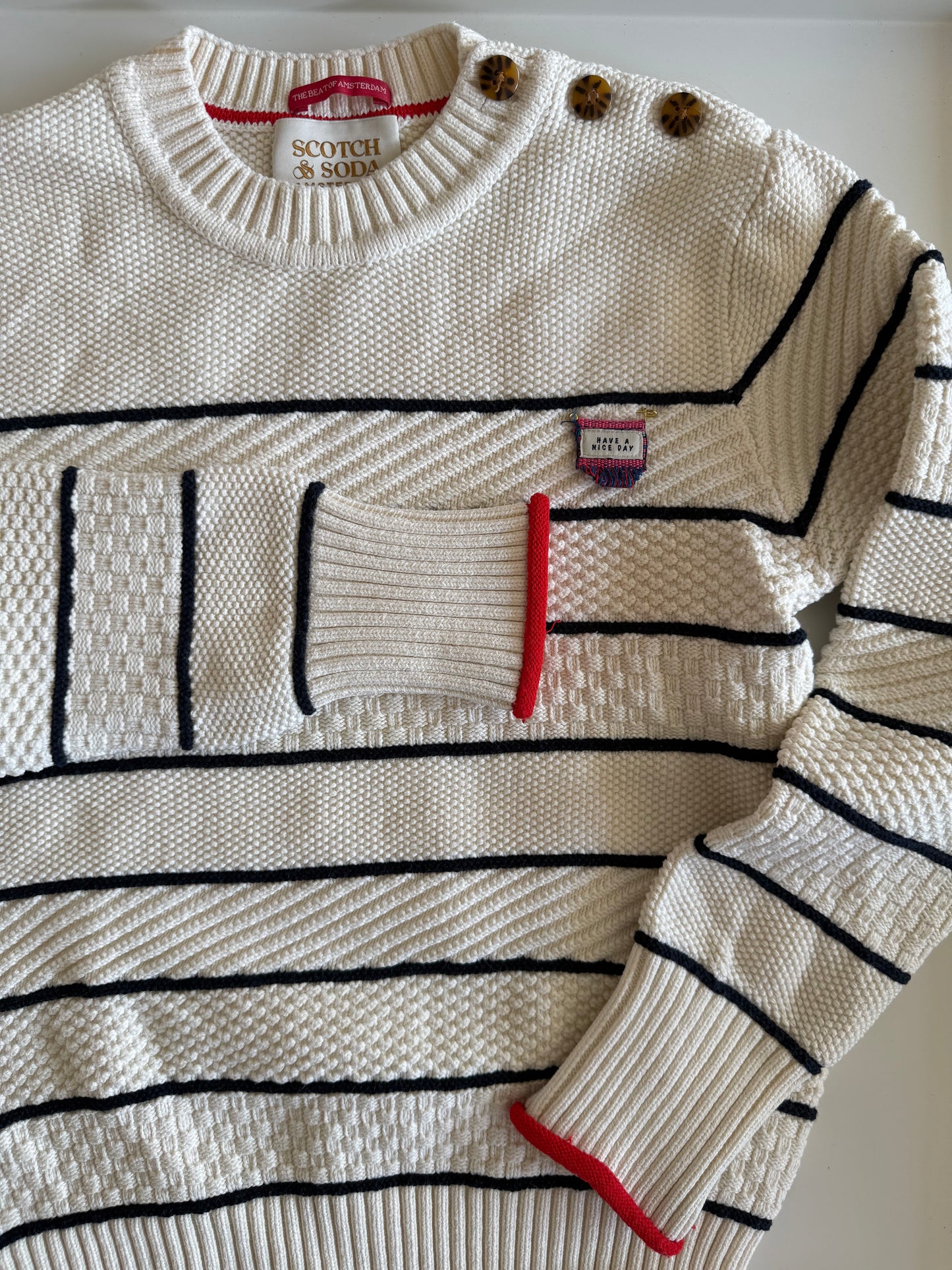 SCOTCH & SODA Pullover gestreift blau weiß rot 158/164