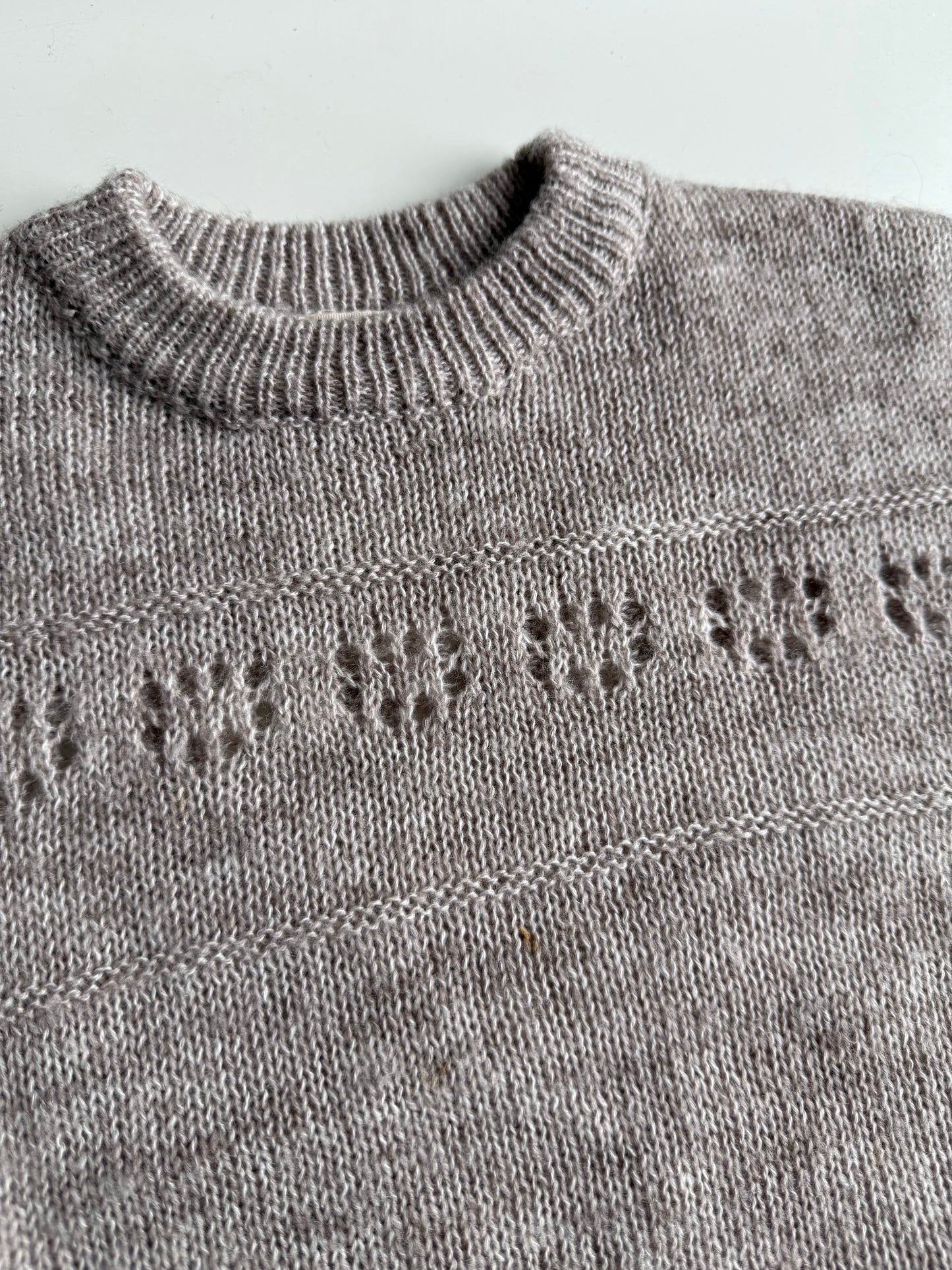 LC Kids Pullover beige Lochmuster Wolle 116