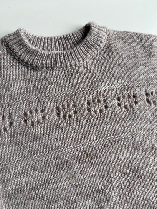 LC Kids Pullover beige Lochmuster Wolle 116