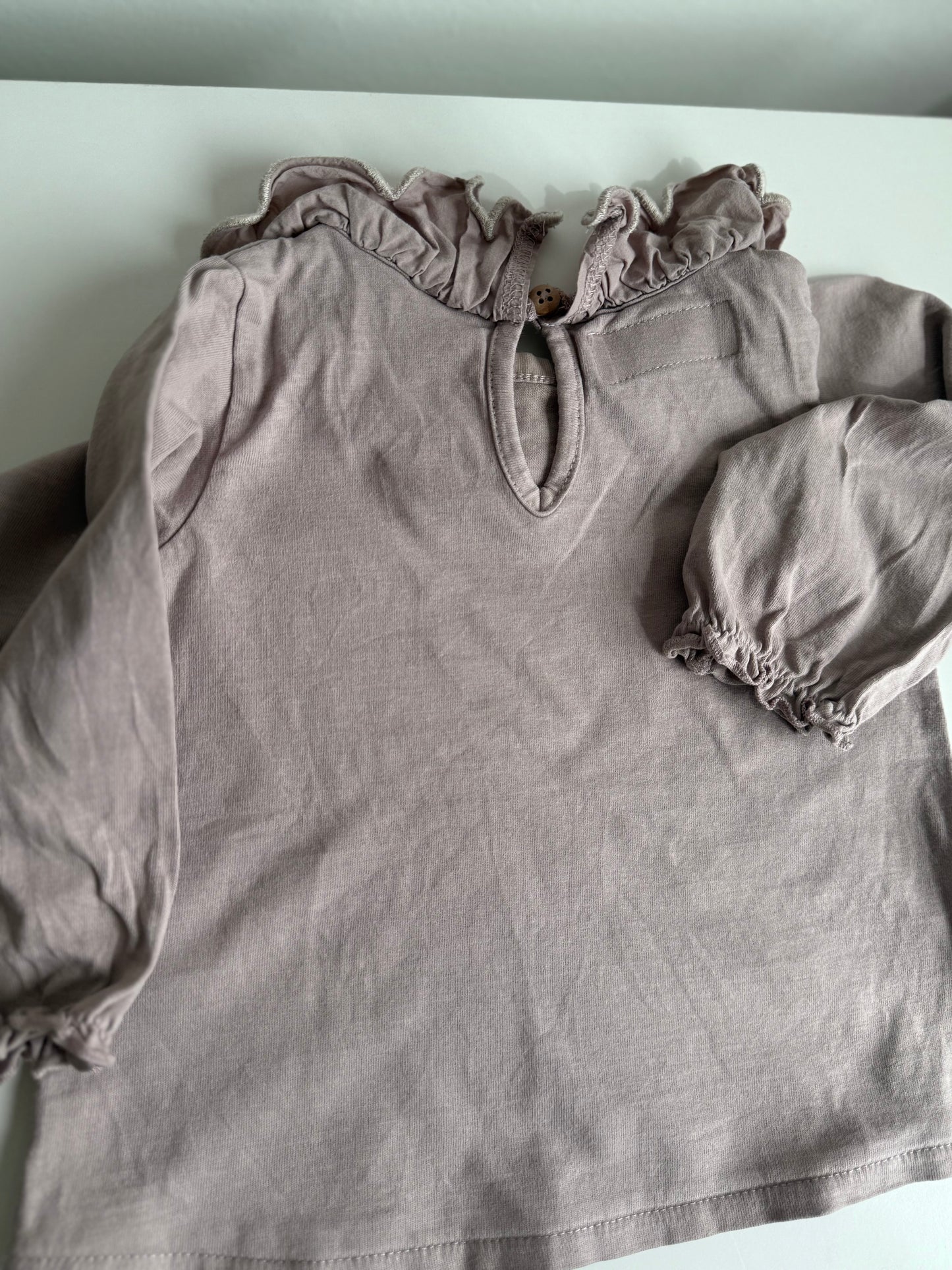 ZARA Langarmshirt braun beige 80