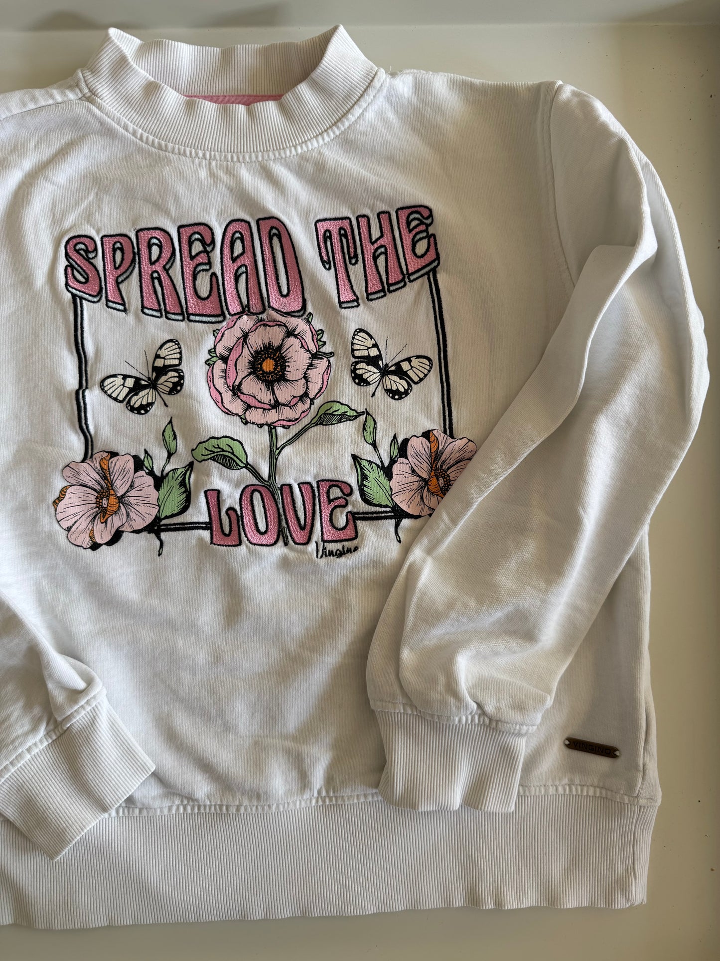 VINGINO Sweatshirt Rosen weiß 158/164