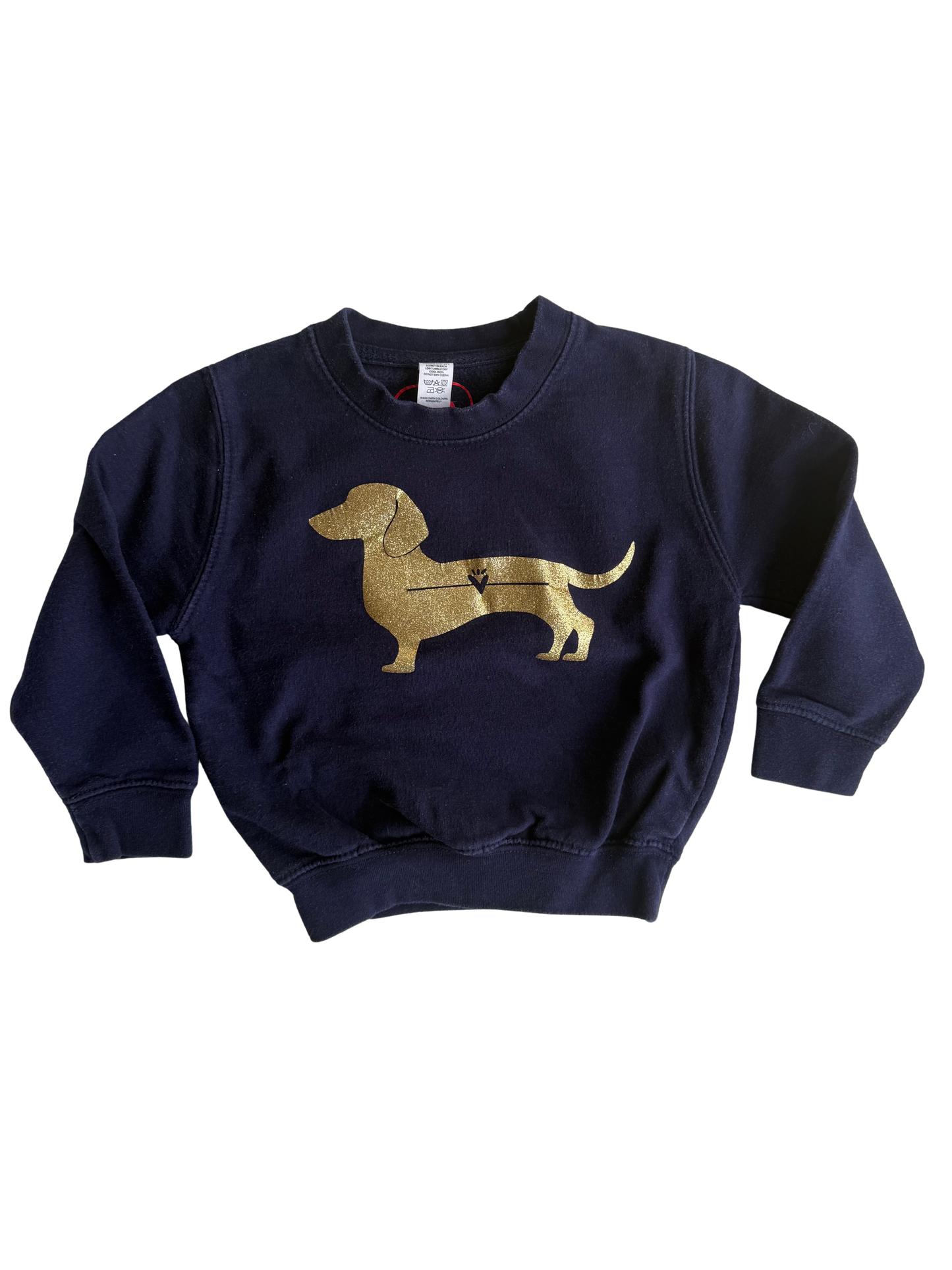 MP Sweatshirt Dackel Gold dunkelblau 98/104