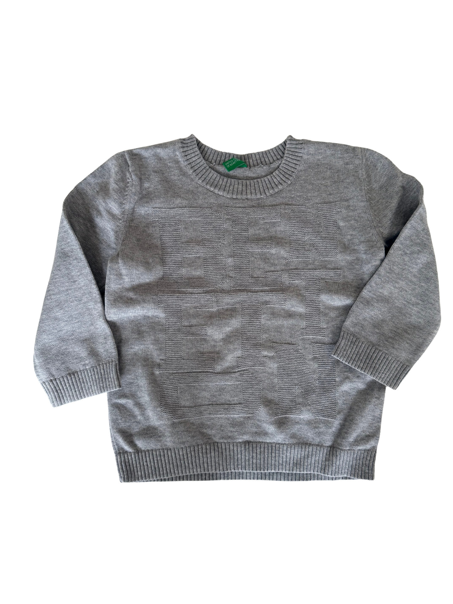 BENETTON Pullover grau Strick 80