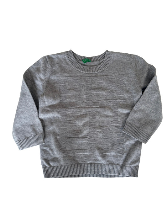 BENETTON Pullover grau Strick 80