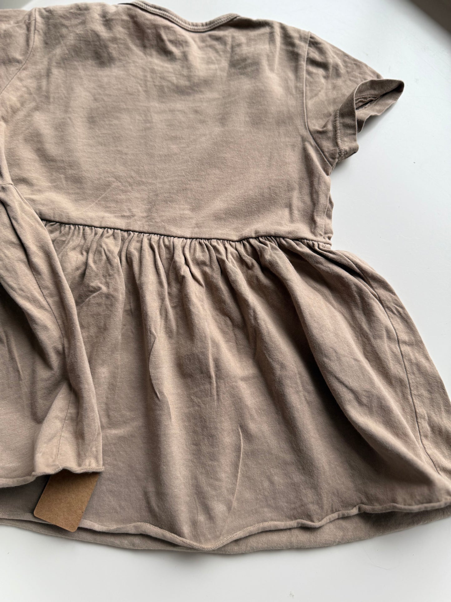 KONGES SLOJD Kleid kurzarm beige braun 80