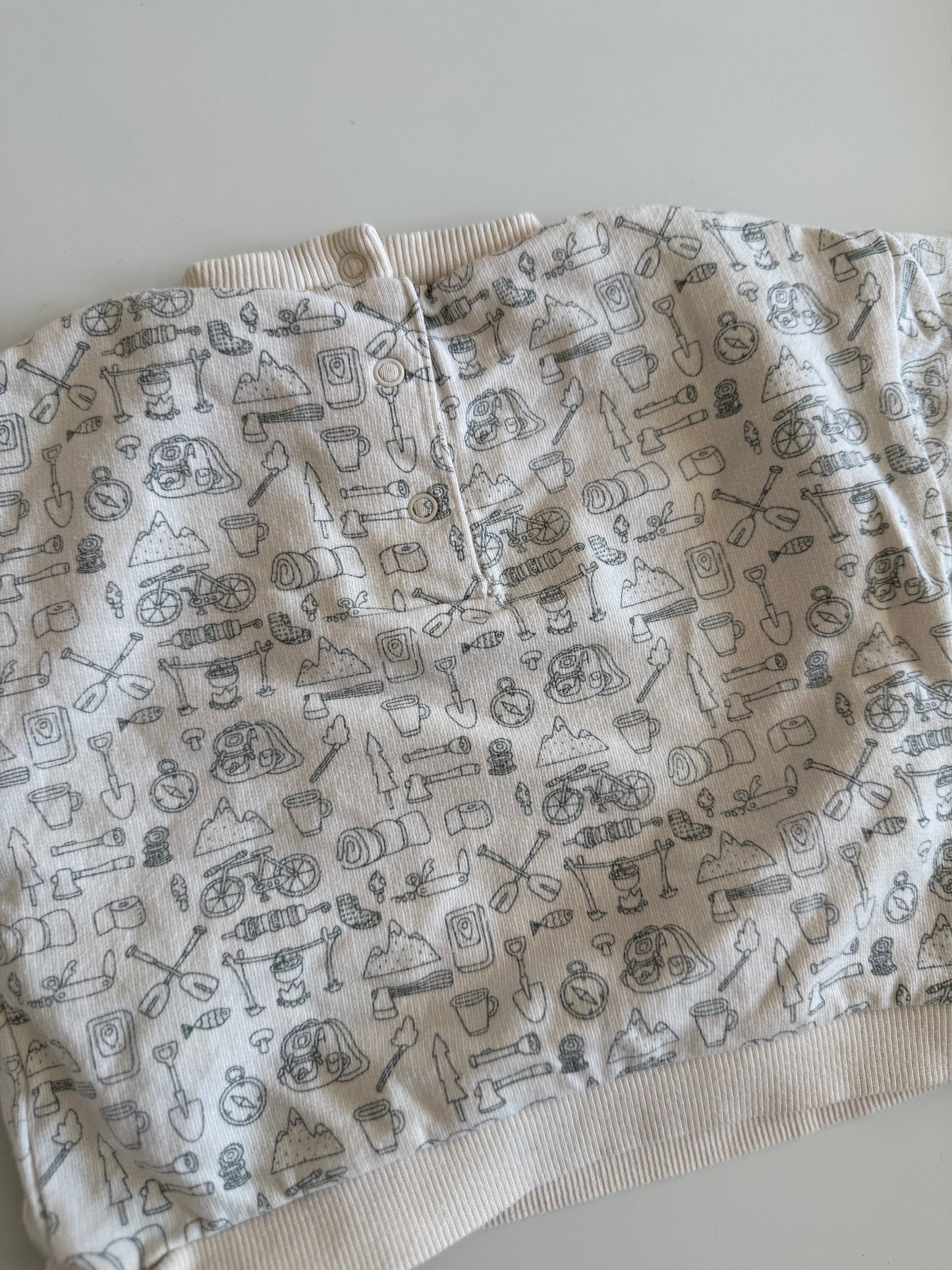 VERBAUDET Sweatshirt Fahrräder Camping beige 68