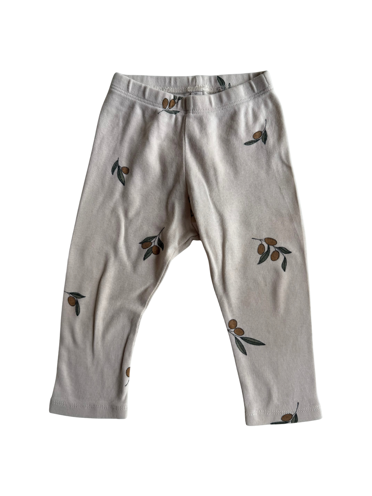 ORGANIC ZOO Leggings Ripp Oliven print weiß 68