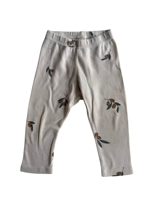 ORGANIC ZOO Leggings Ripp Oliven print weiß 68