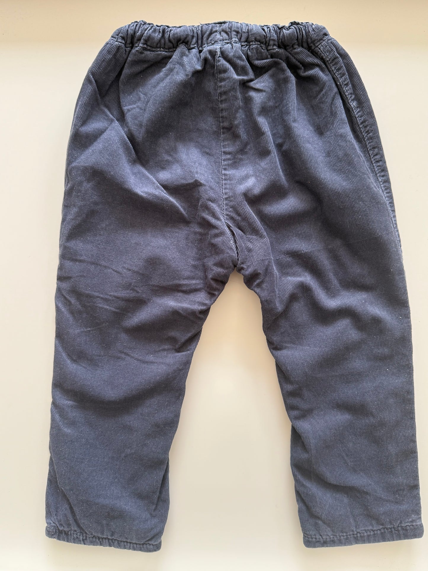 H&M Kordhose dunkelblau grau gefüttert 86