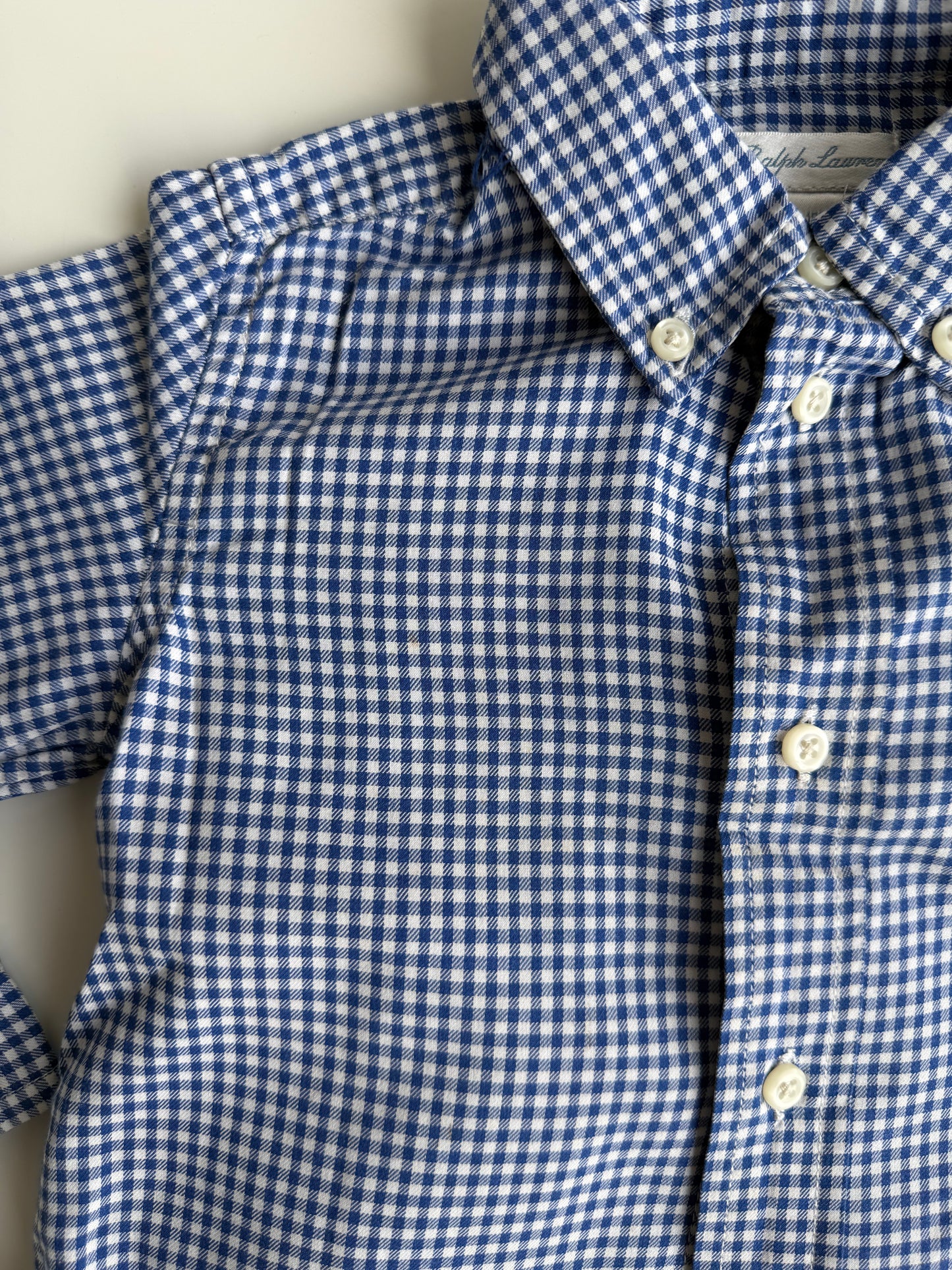RALPH LAUREN Hemd blau weiß kariert 86