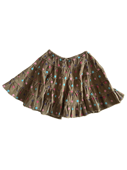 MINI BODEN Rock Feinkord braun bunte Punkte 104