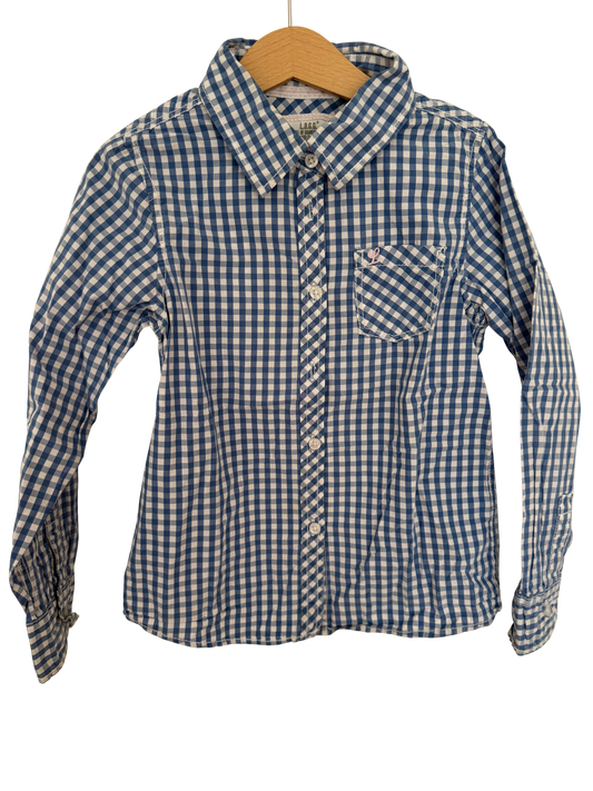 H&M Bluse kariert blau weiß 122