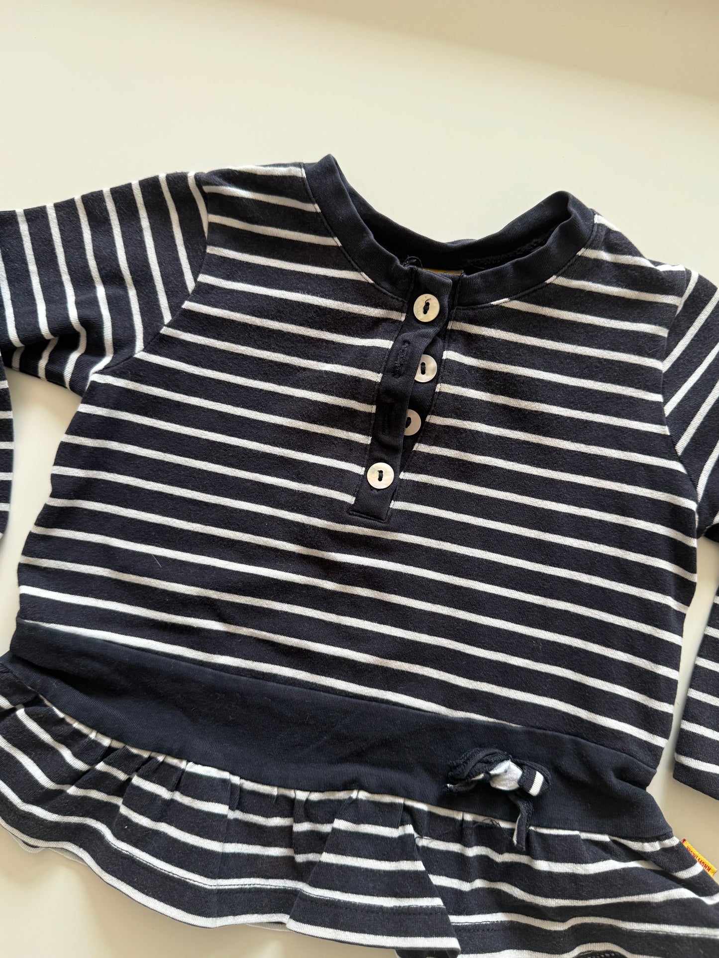 STEIFF Langarmshirt Blau weiß gestreift 86
