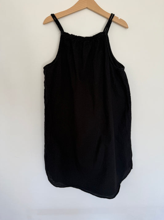 H&M Trägerkleid crincle schwarz 134/140