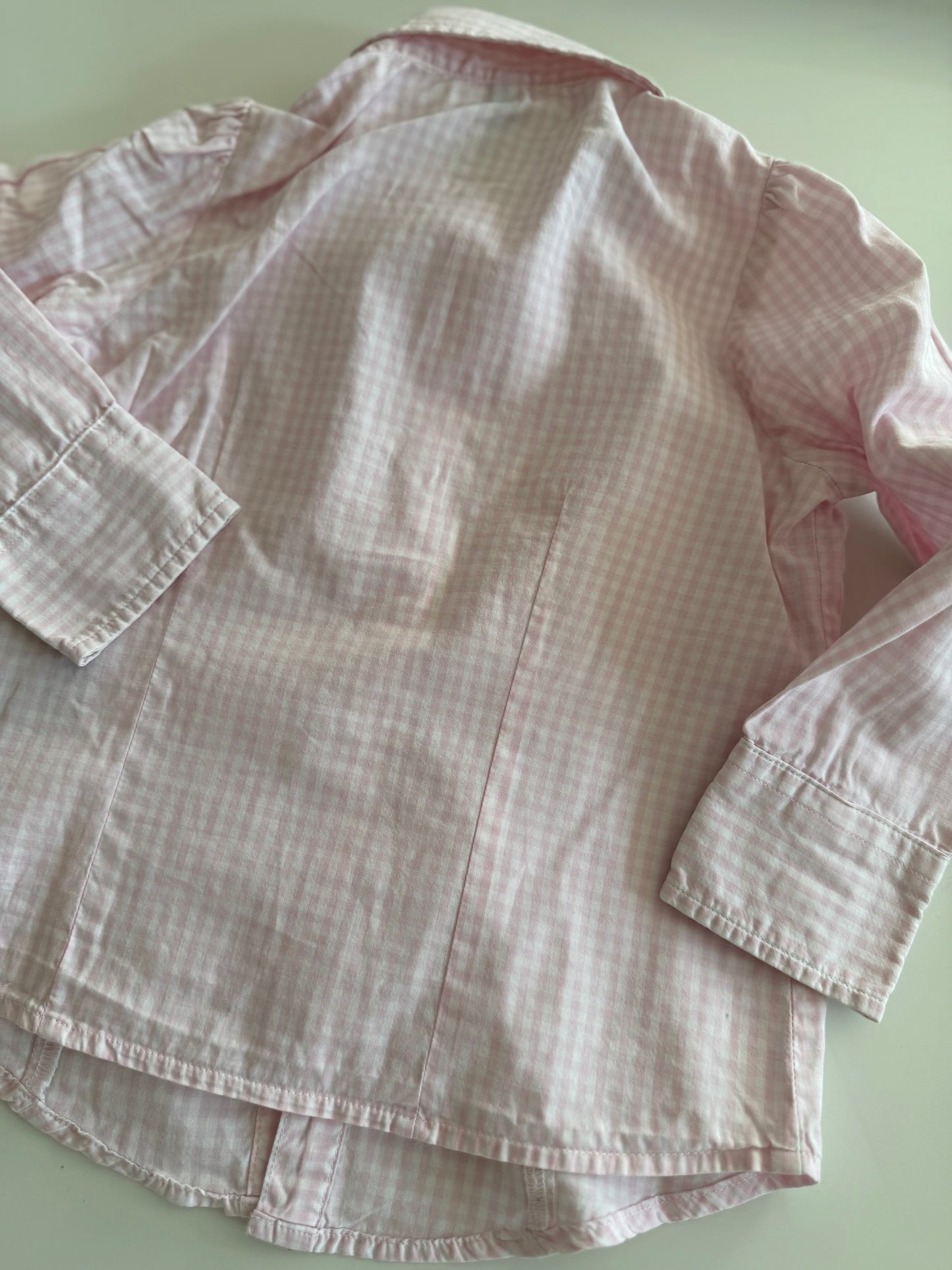 BENETTON Bluse rosa weiß kariert 86/92