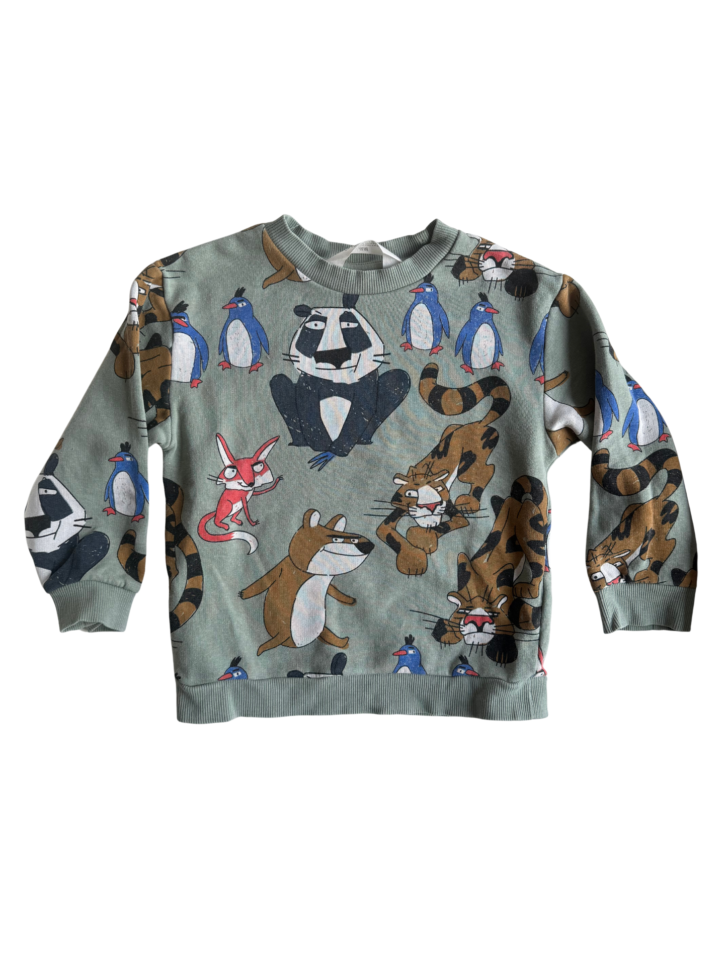 H&M Sweatshirt Tiere grün 98/104