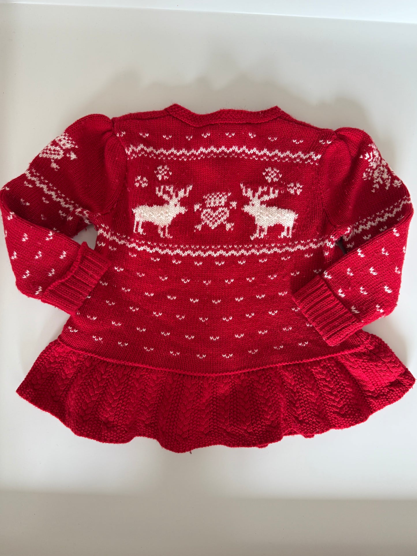 RALPH LAUREN Strickjacke Norweger rot weiß 80