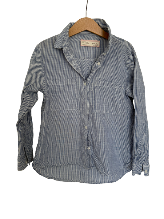 ZARA Bluse blau weiß 128