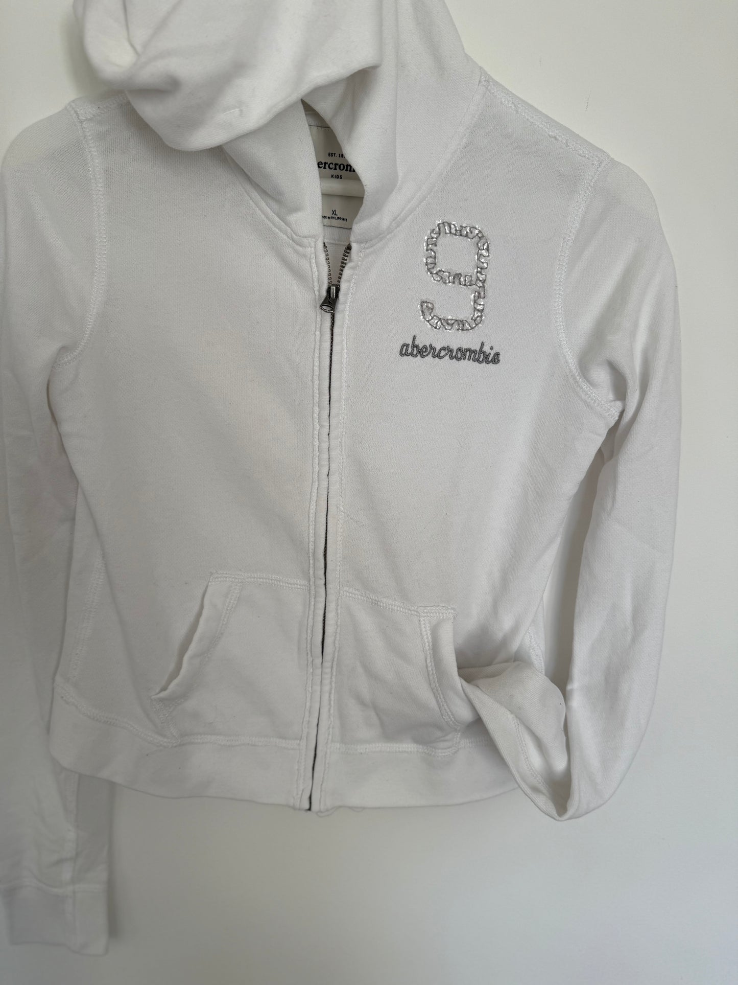 ABERCROMBIE Sweatjacke weiß XL 146/152