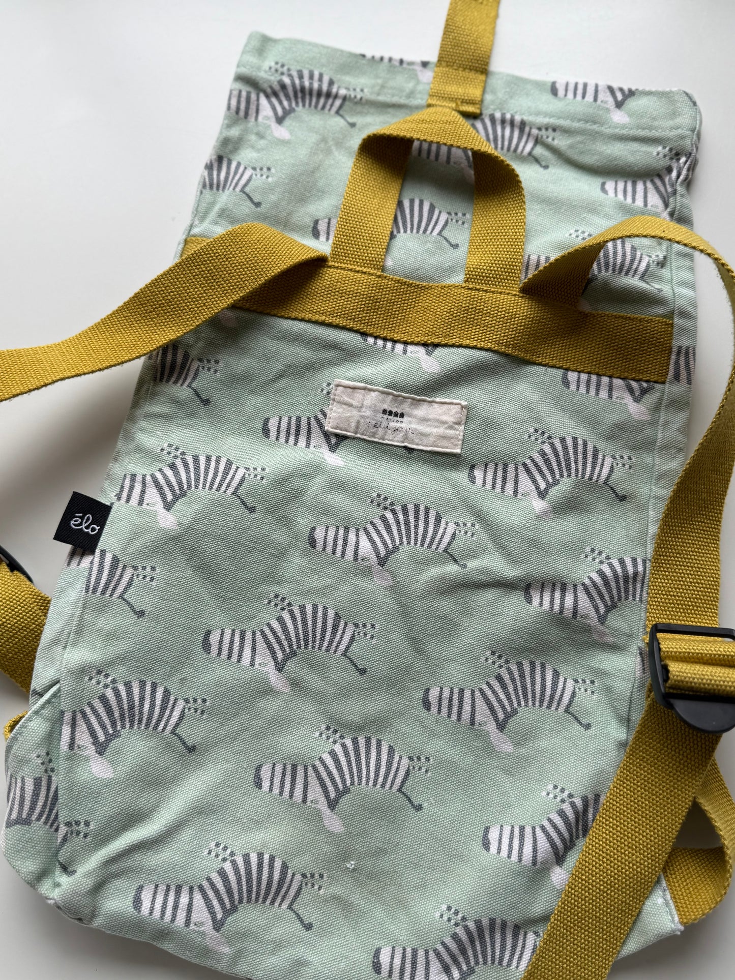 MAISON PETIT JOUR Rucksack Zebras Türkis gelb